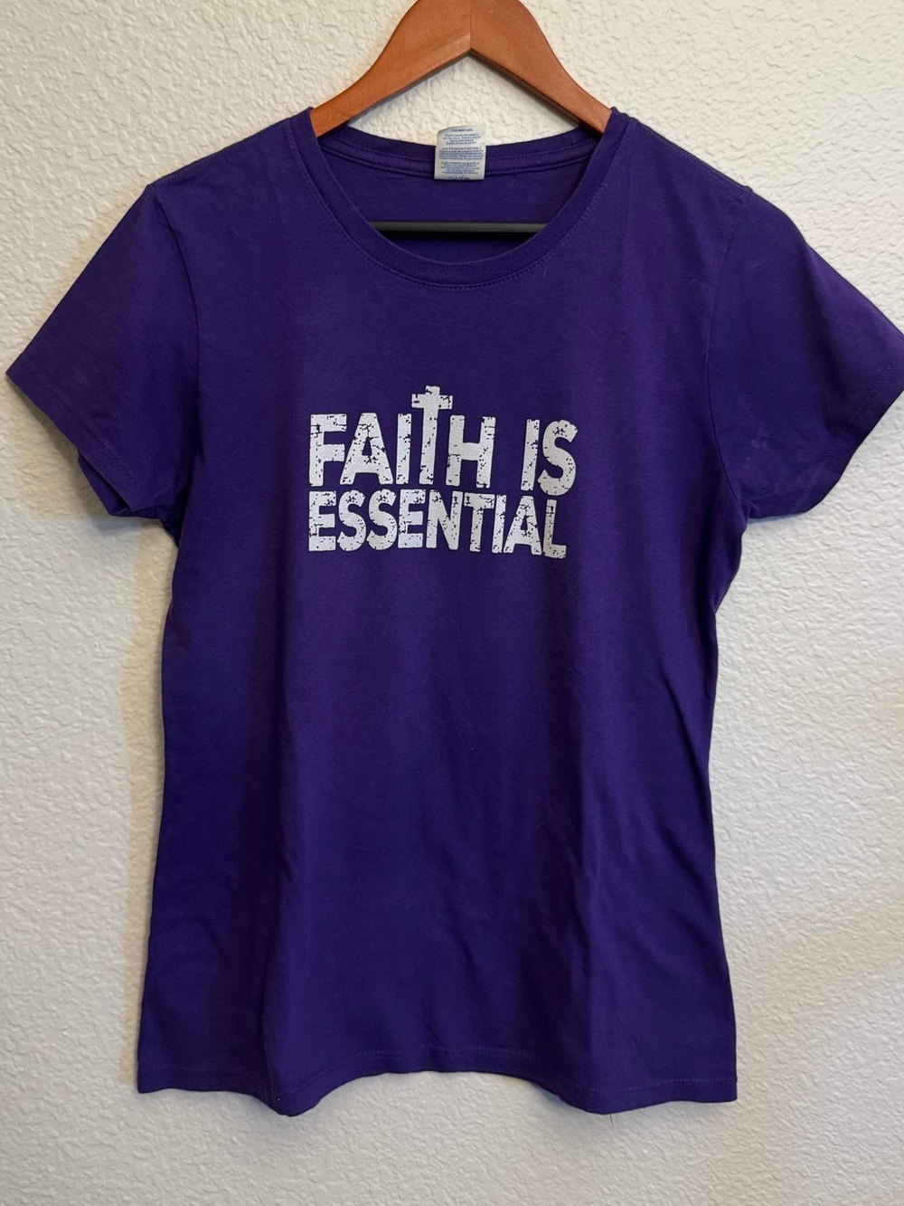 Faith is Essential Spiritual Christian Purple T-Shirt S